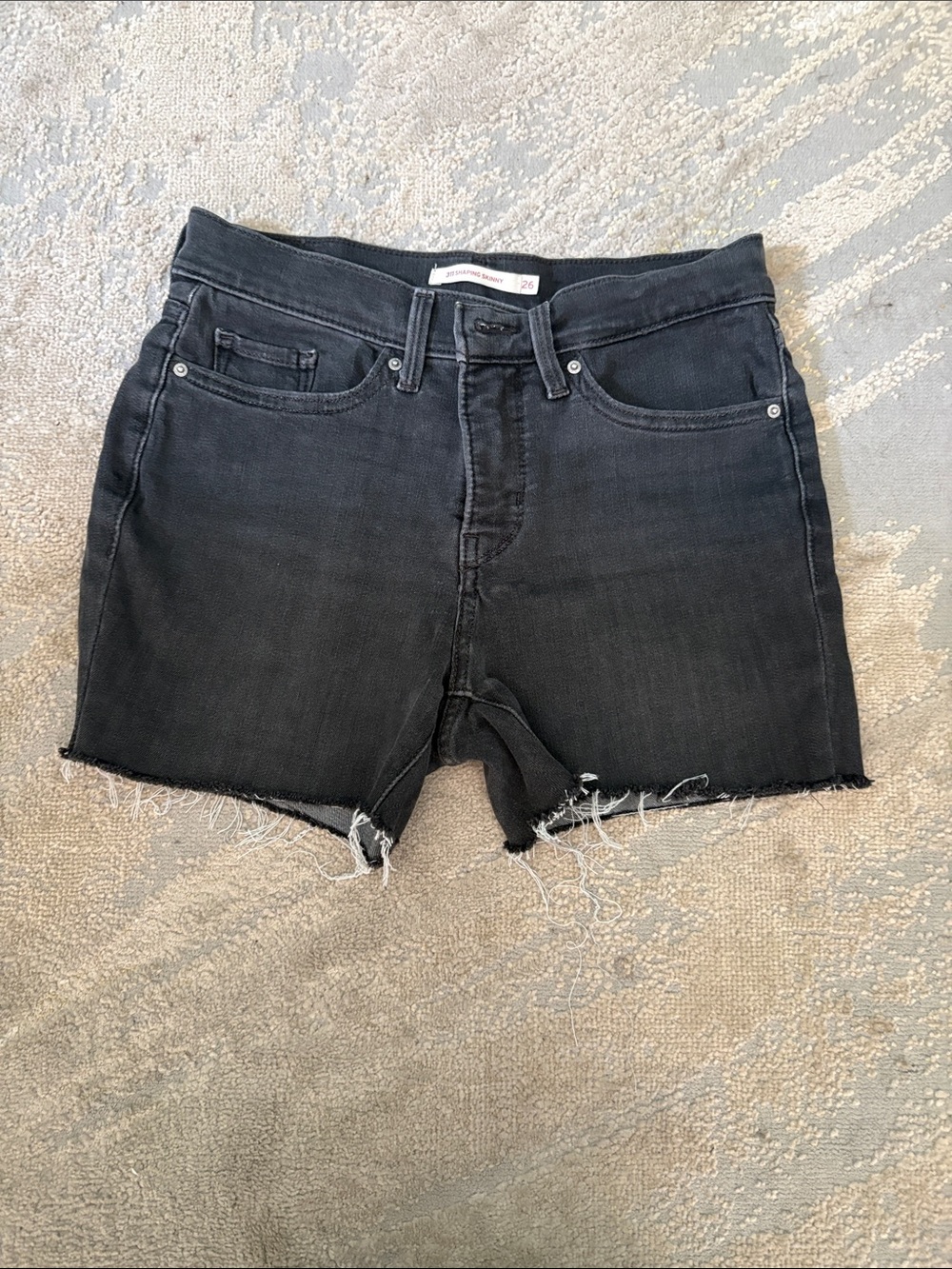 Levi’s 311 Black Cutoff Denim Shorts - Raw Hem size 26